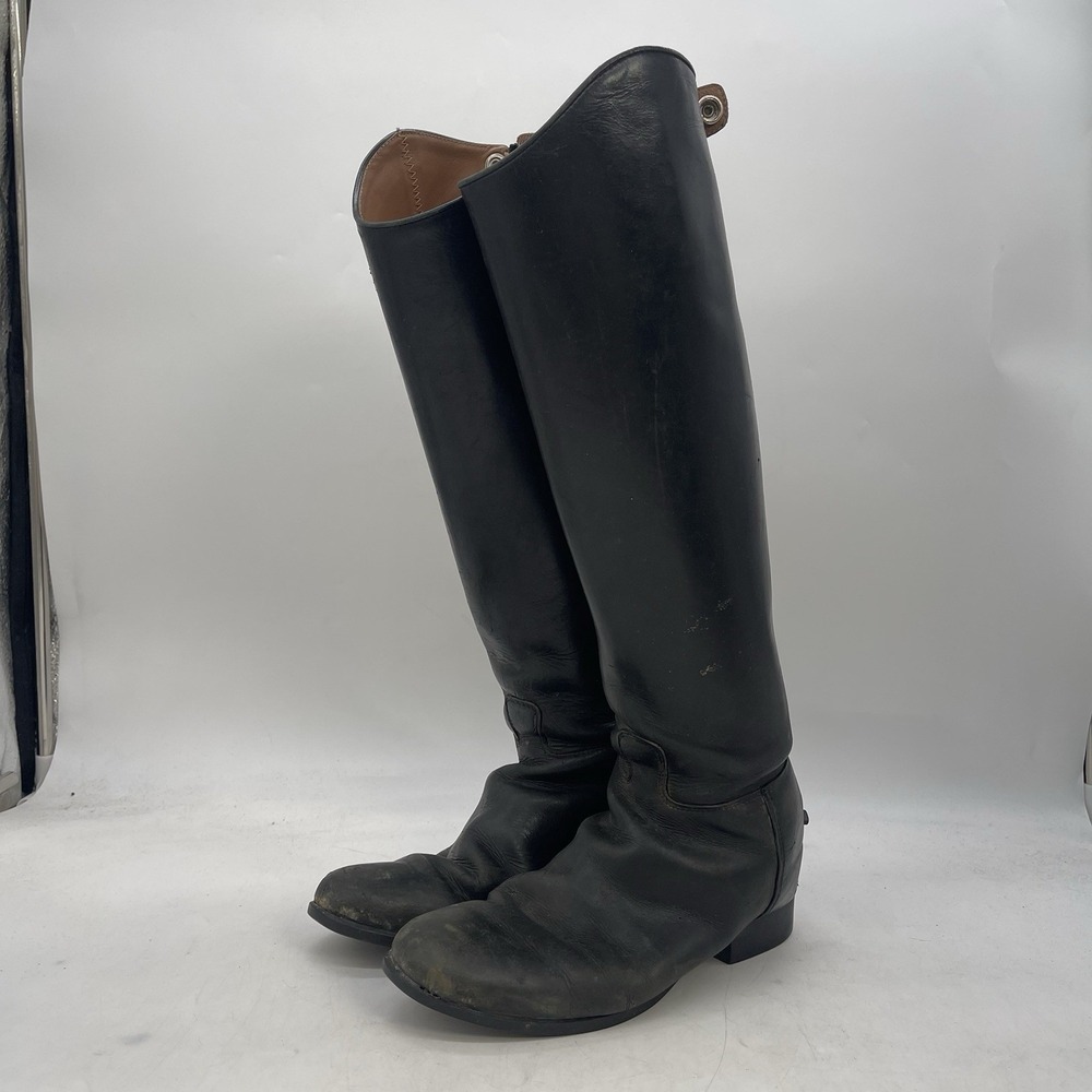 Ariat Riding Boots Womens 8 Knee High Slim Calf Full Zip & Snap Black 55305